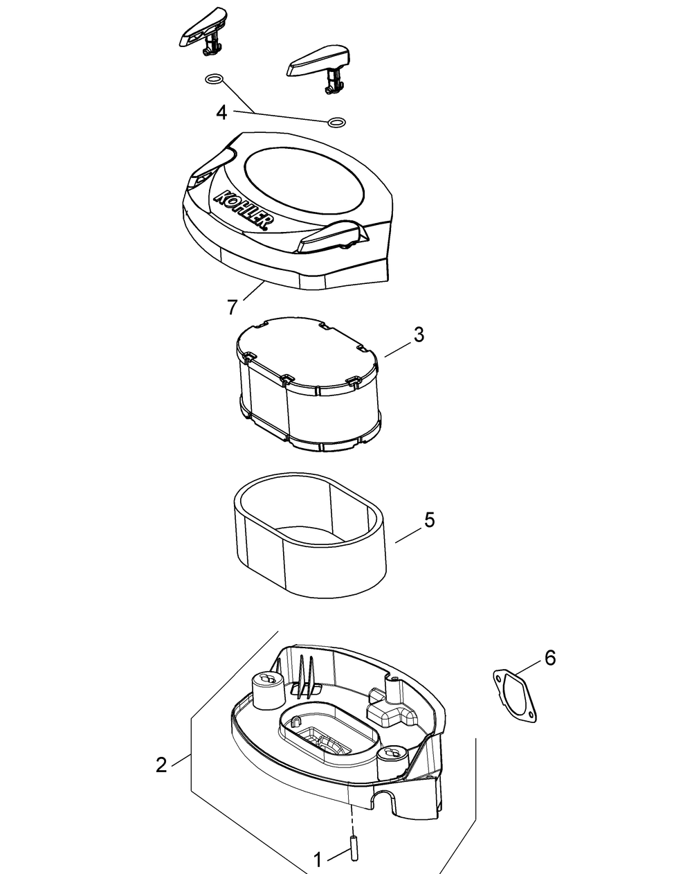 Kohler Kt740-3027 Air Intake And Filtration Diagram and Parts List for Z-FORCEL60 (17ASDALD009-17BSDALD010)(2015) Cub Cadet Lawn Tractor
